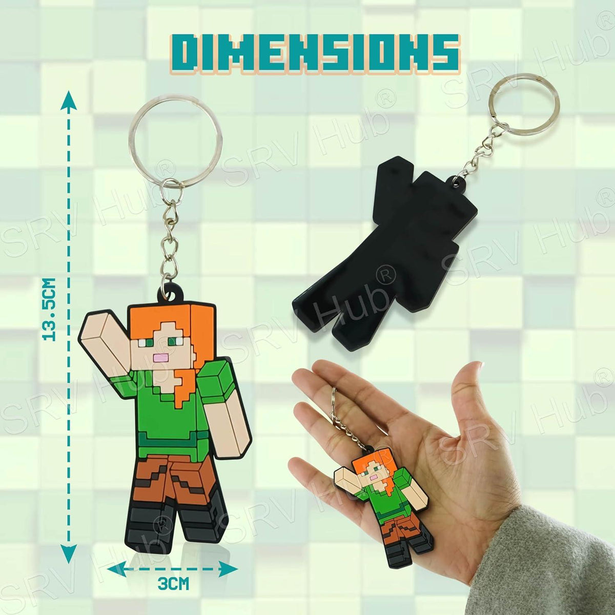 Minecraft Alex Kids Licensed Soft PVC Minecraft Key Chain – view 3