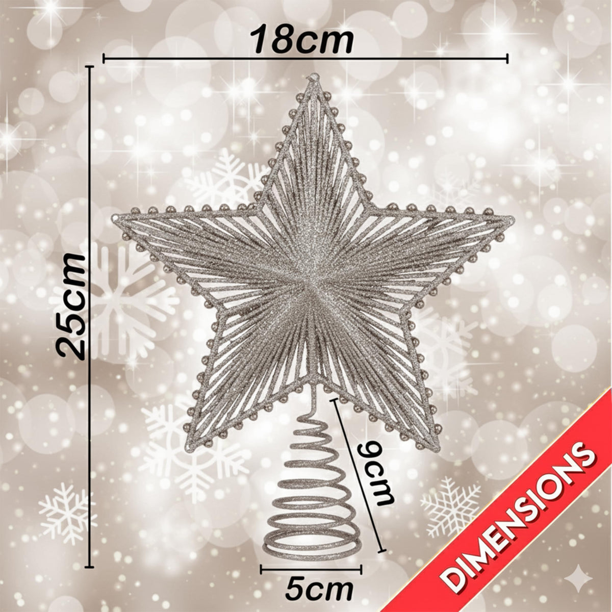 Glitter Star Christmas Tree Topper
