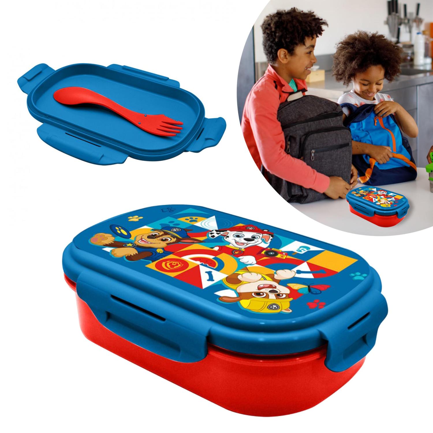 Kids BPA Free Plastic Lunch Box with Cutlery - Assorted