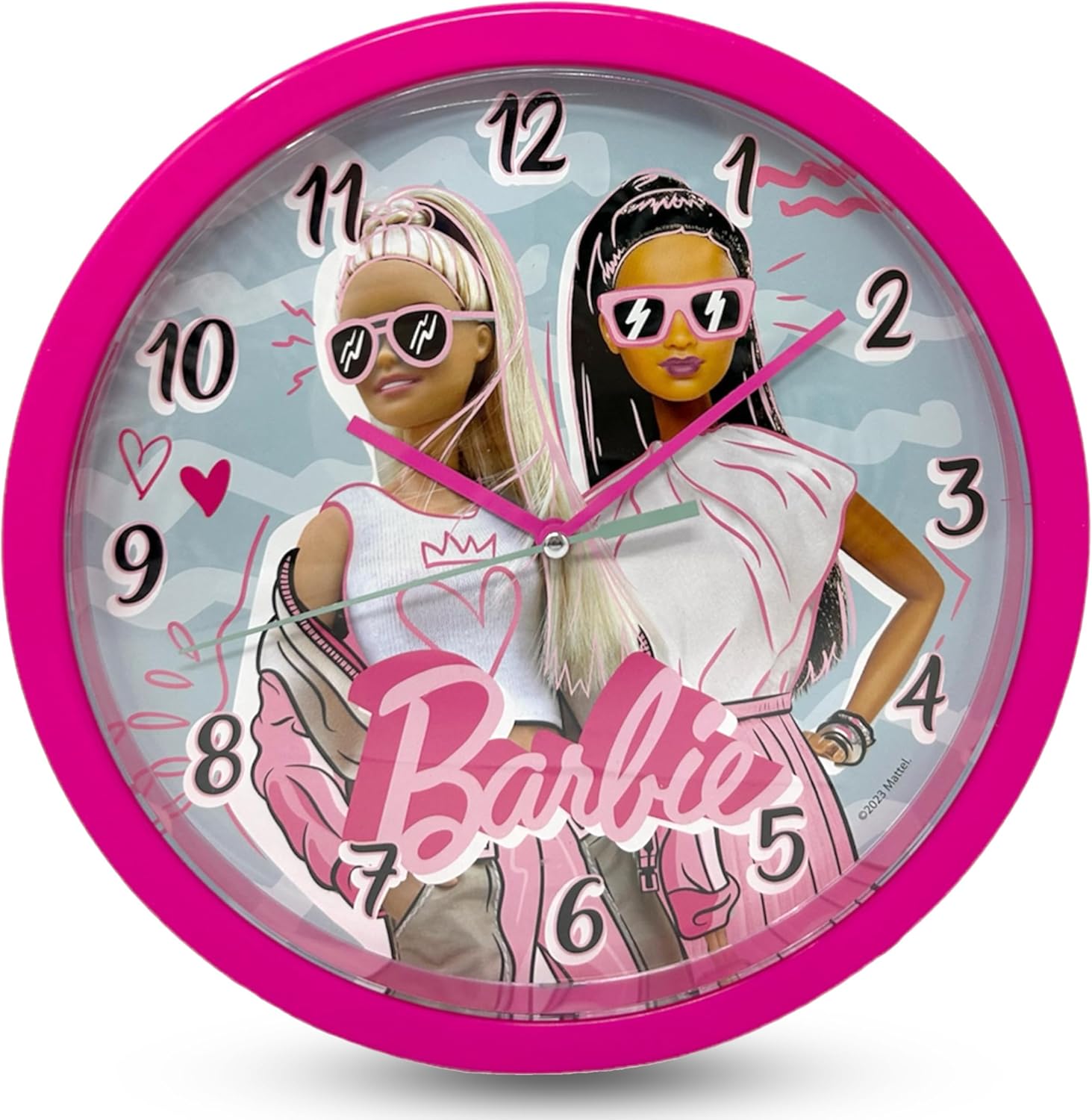 Kids Round Wall Clock 25cm - Barbie