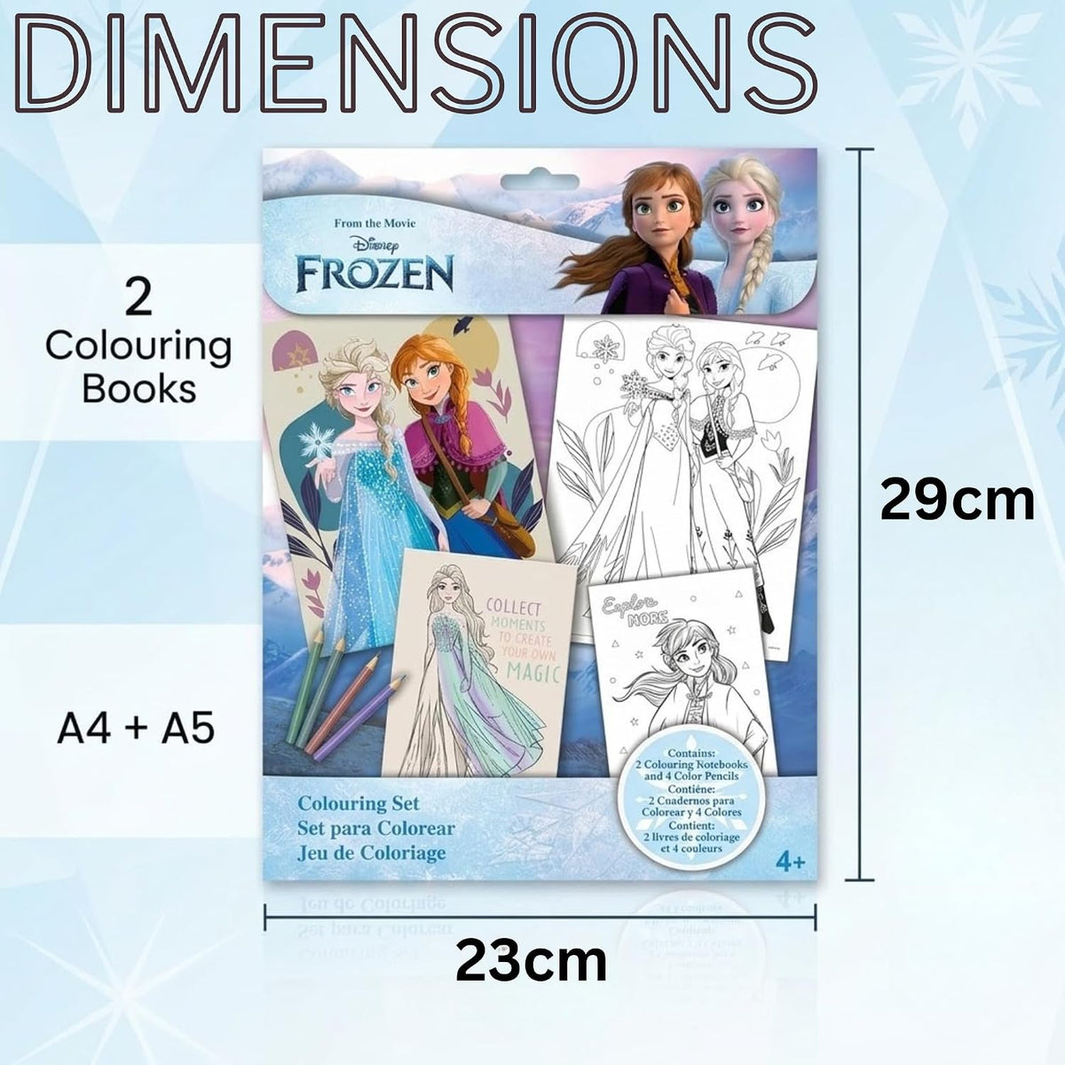 Disney Frozen Colouring Set for Kids - 2 Books & Pencils