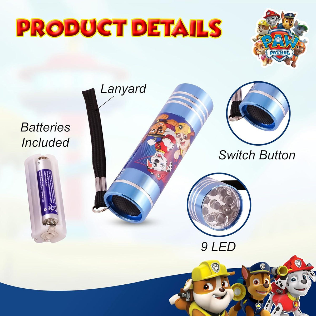 PAW Patrol Kids Licensed Aluminium LED Torch – view 4