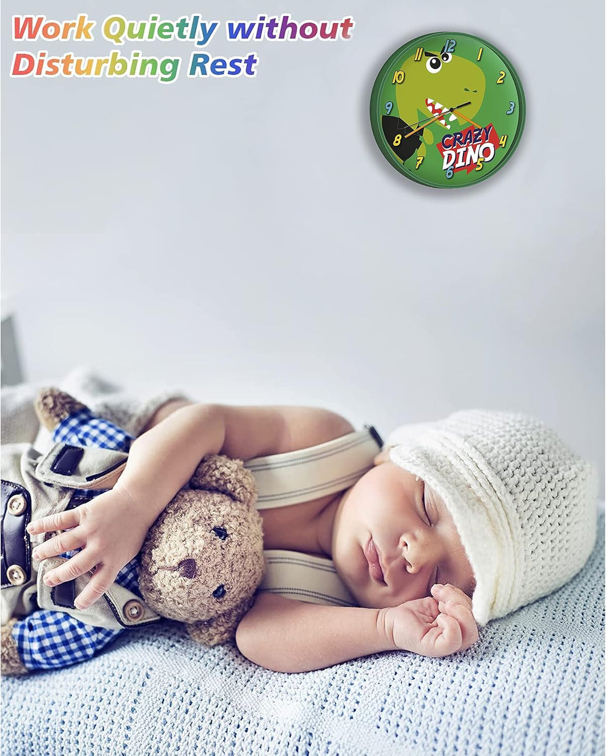 Crazy Dino Kids Licensed Round Wall Clock 25cm – view 2