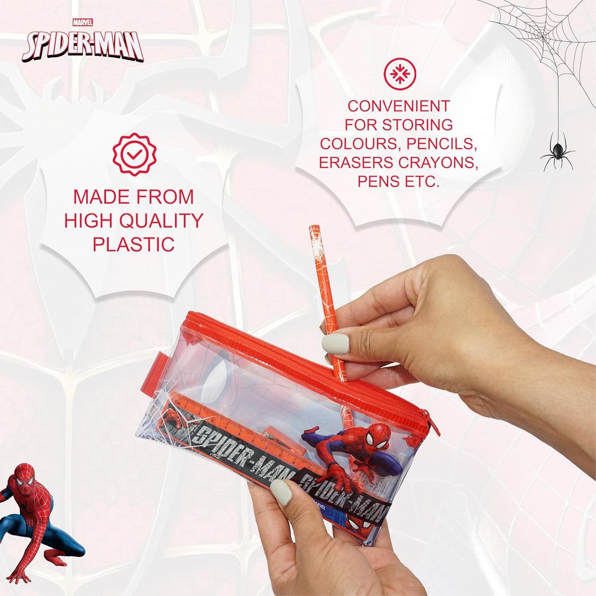 Spider-Man Kids Licensed 5 Piece Stationery Set with Pencil Case – view 3