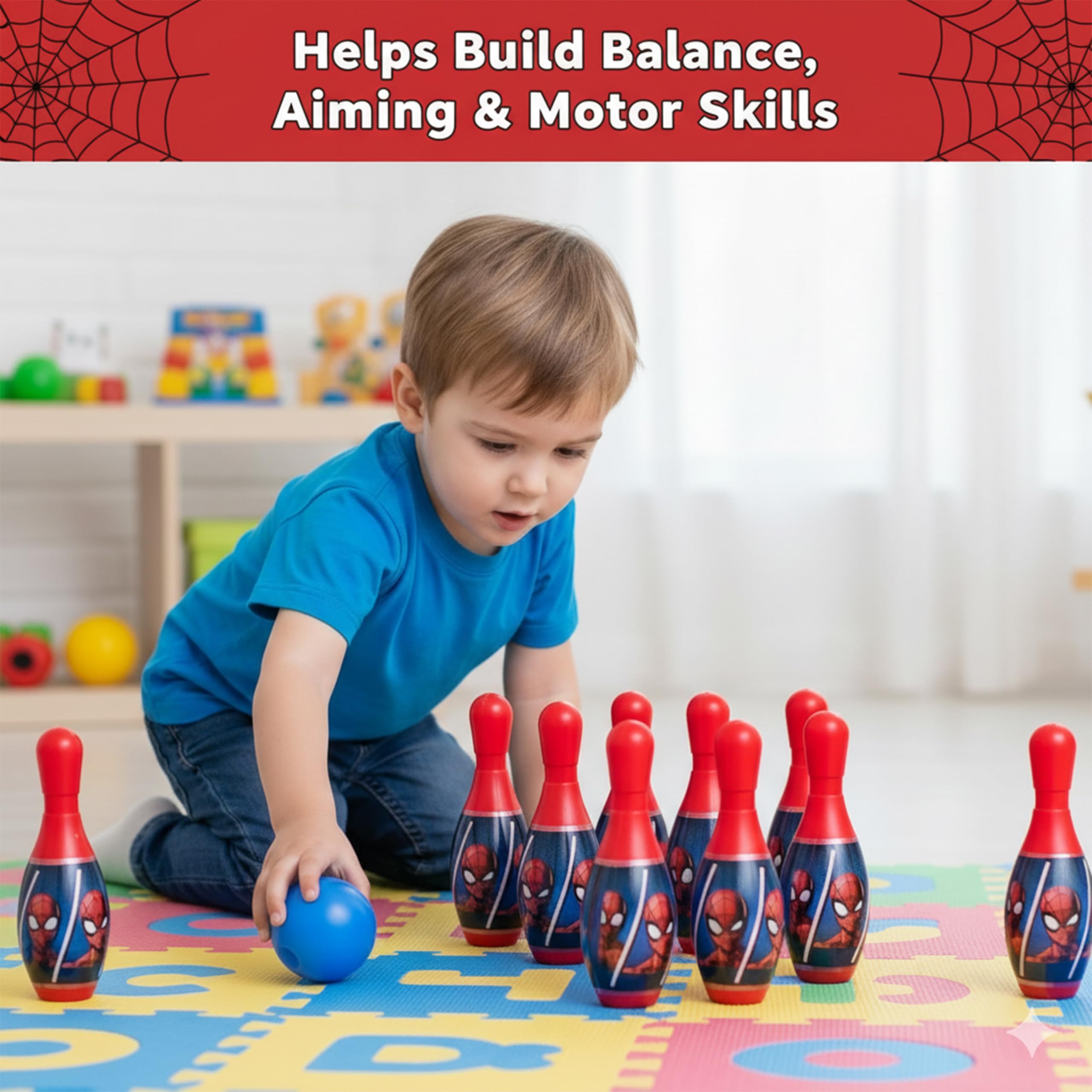 11cm Kids Mini Bowling Toy Set - 10 Pins & 2 Balls