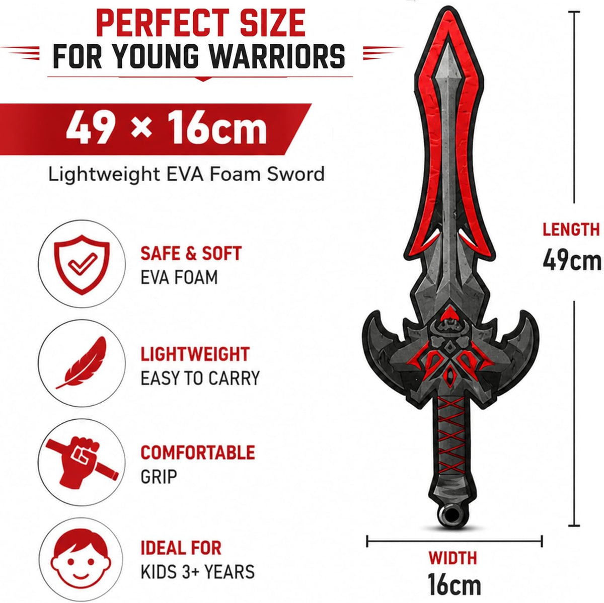 Fancy Dress Accessory Foam Sword - Blue Knight – view 11