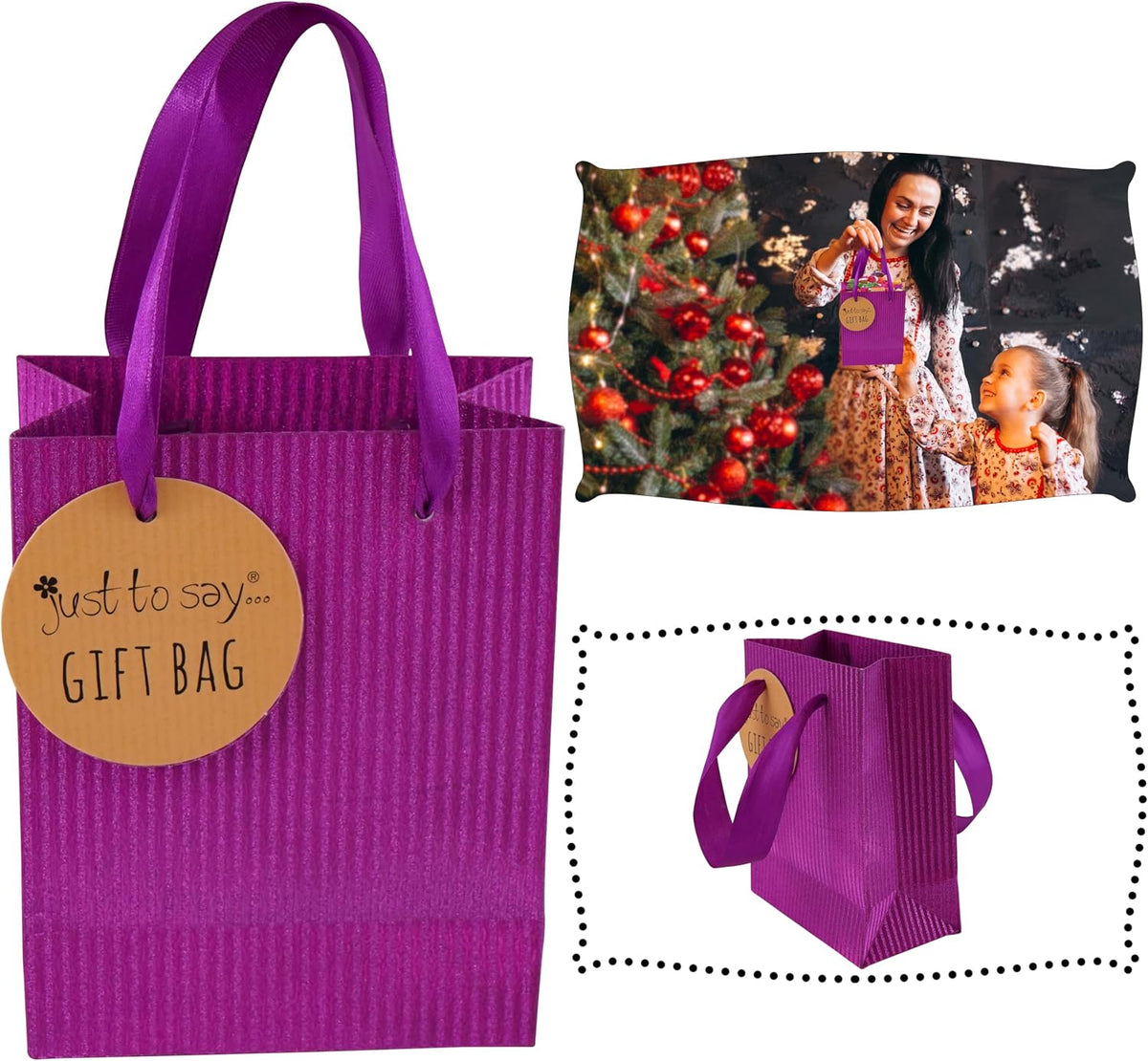 14cm Small Glittery Gift Bag with Handles
