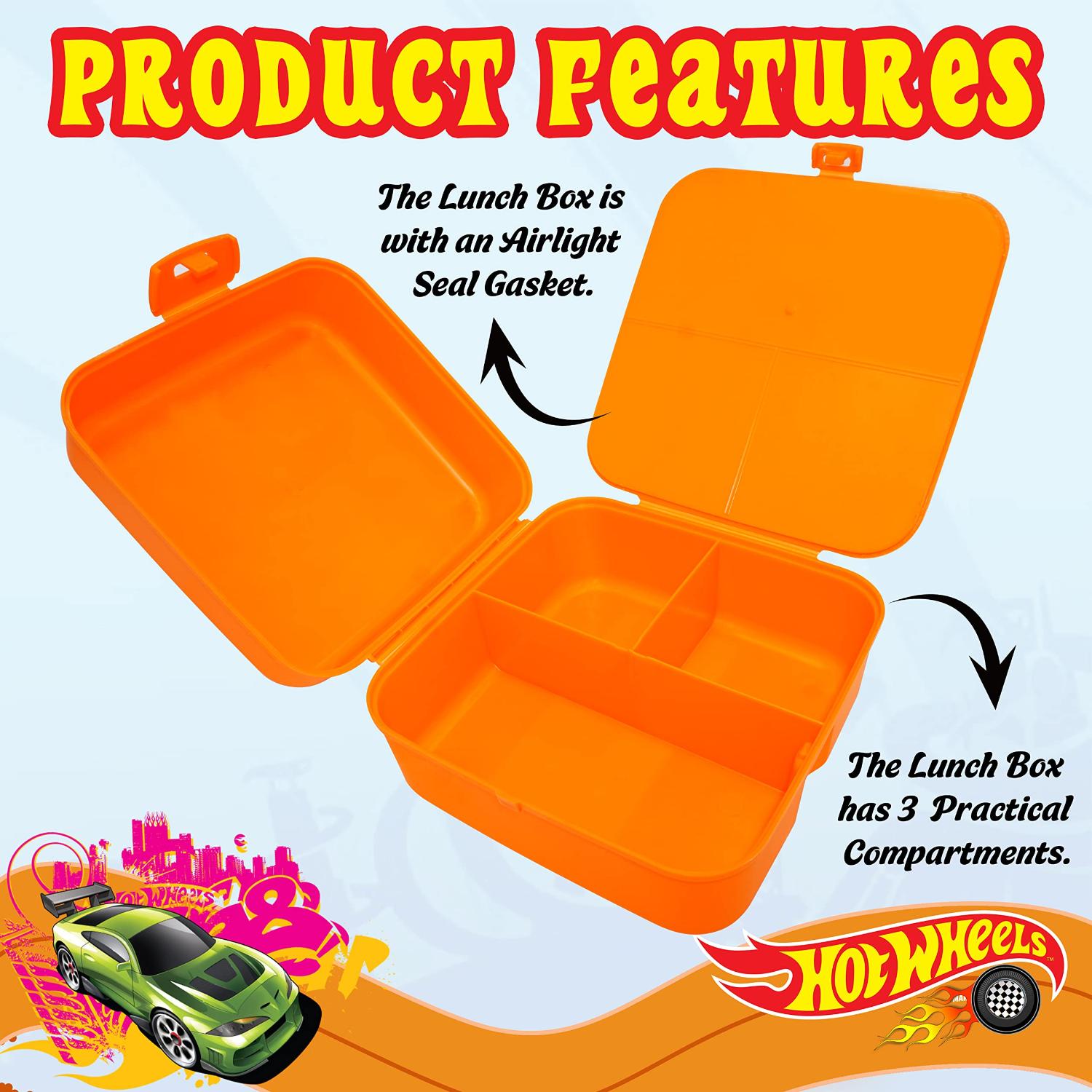 Kids BPA Free Plastic Lunch Box with Cutlery - Assorted