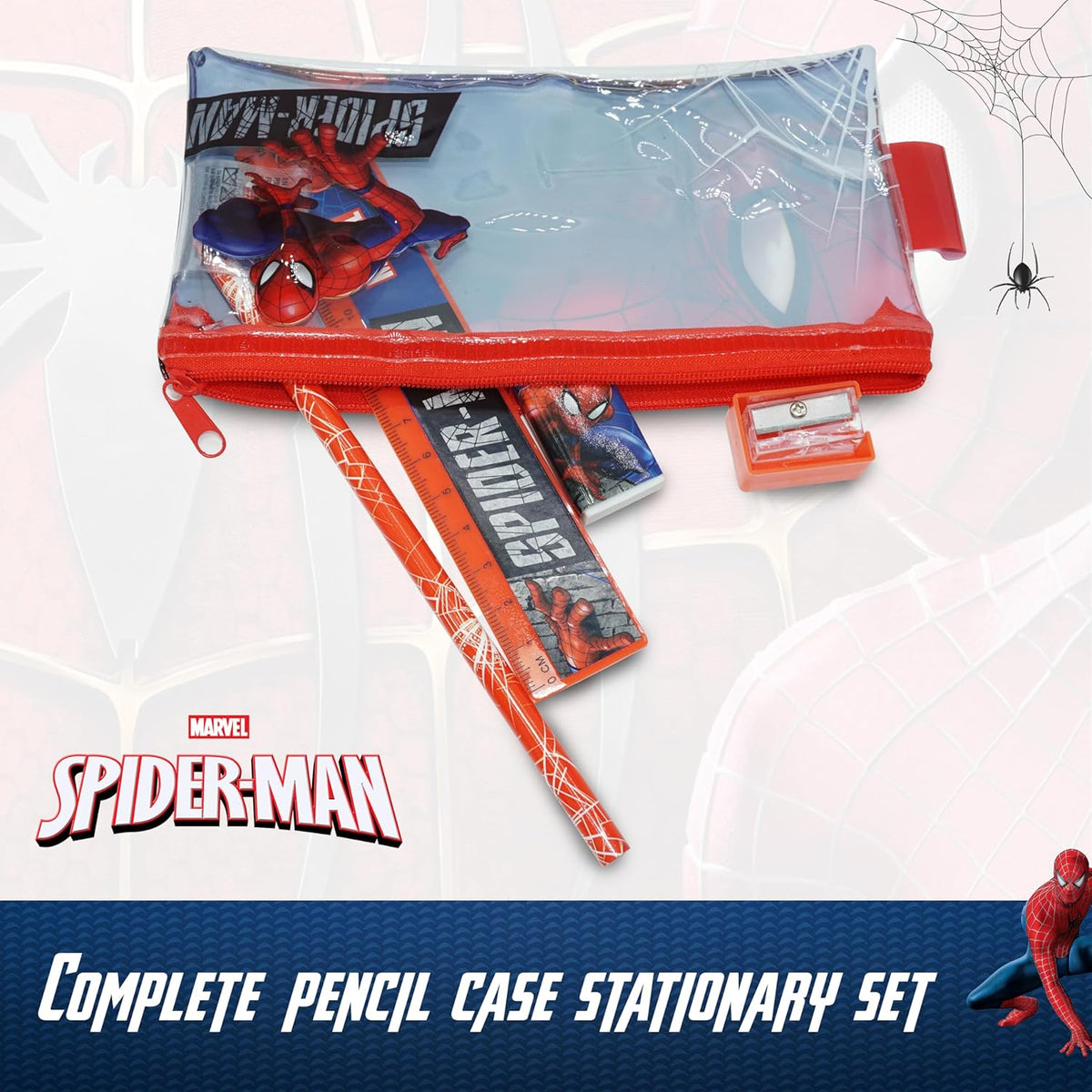 Spider-Man Kids Licensed 5 Piece Stationery Set with Pencil Case – view 2