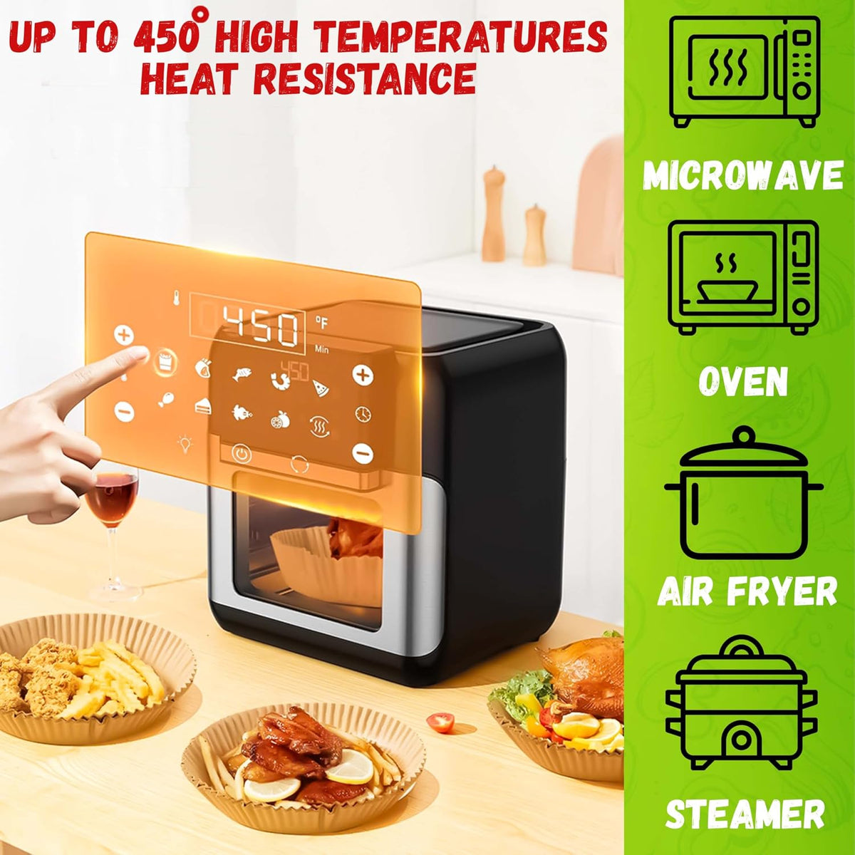 40Pcs Disposable Air Fryer Liners Round 20cm – view 5