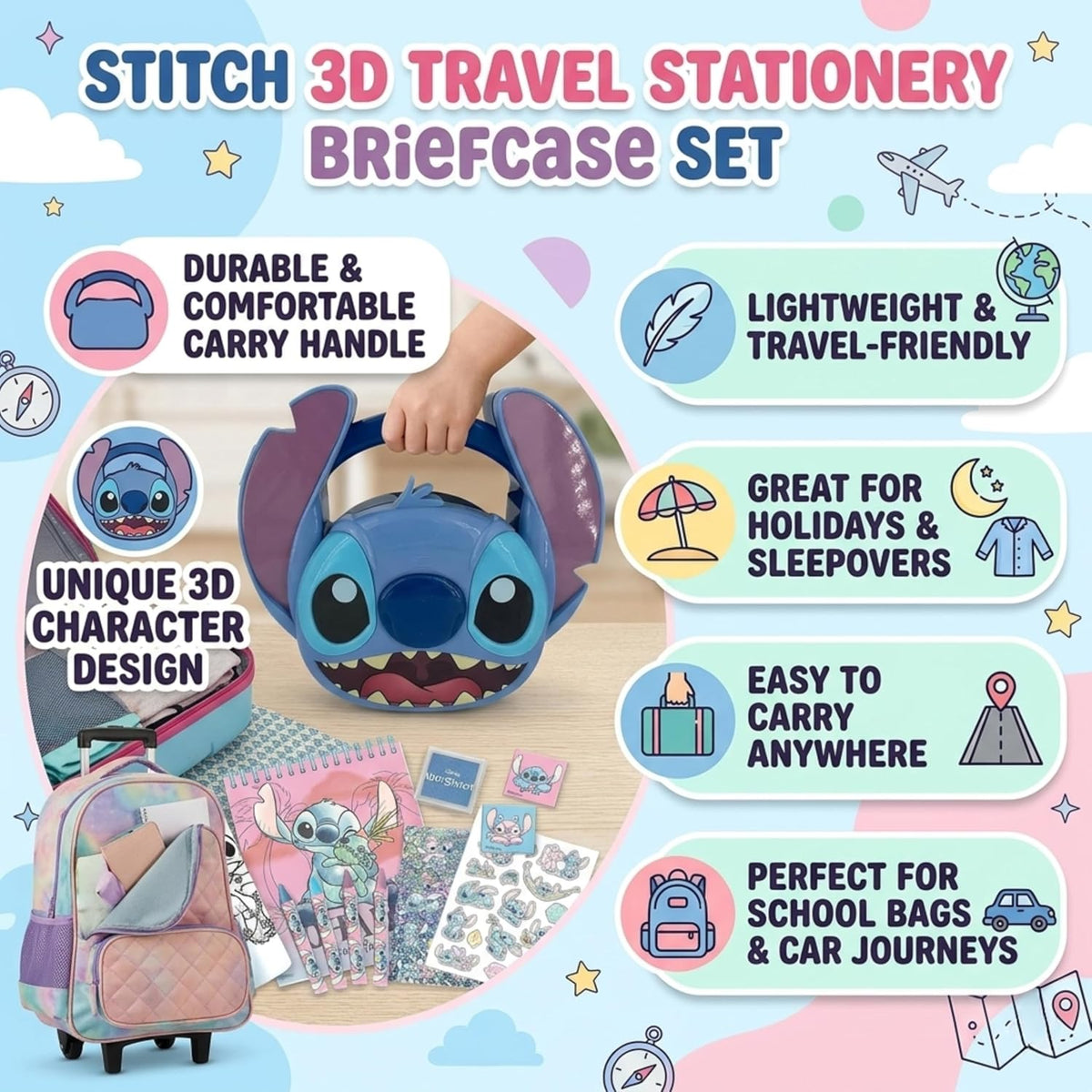 Disney Stitch 3D Stationery Case Set 12Pcs