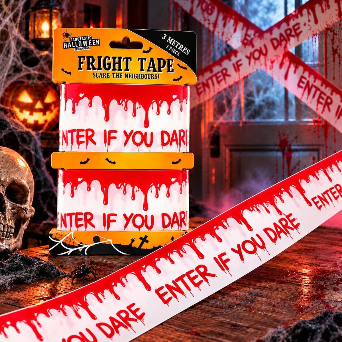 Halloween Fright Tape ENTER IF YOU DARE 2 Rolls