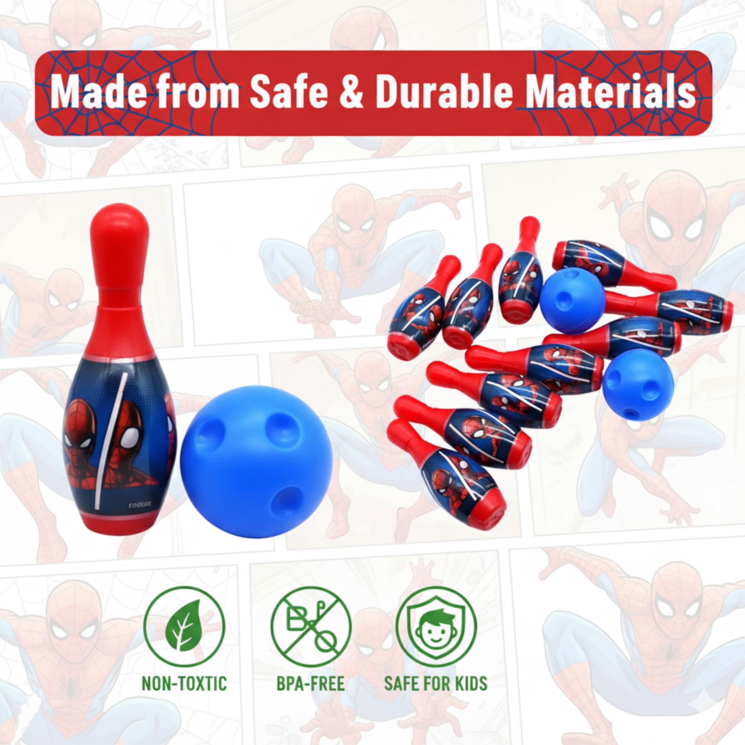 11cm Kids Mini Bowling Toy Set - 10 Pins & 2 Balls