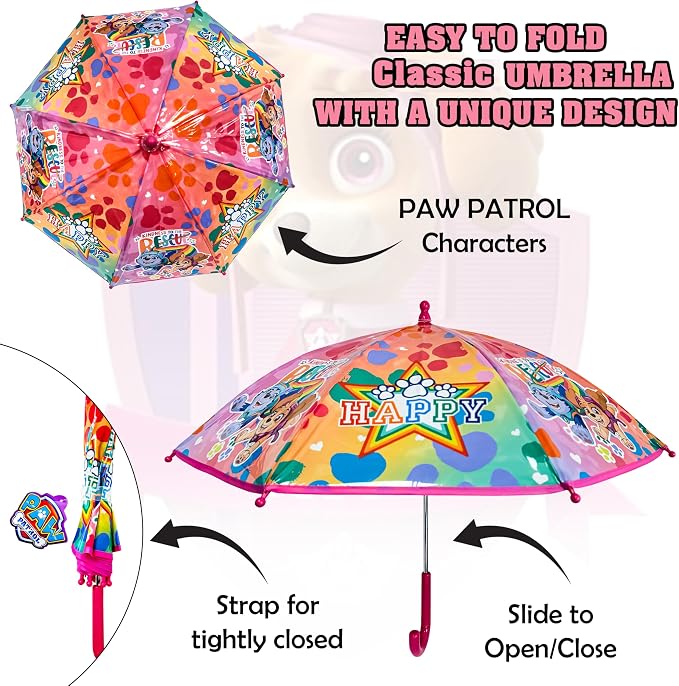 PAW Patrol Pink Kids Licensed Classic Umbrella 70cm – view 5