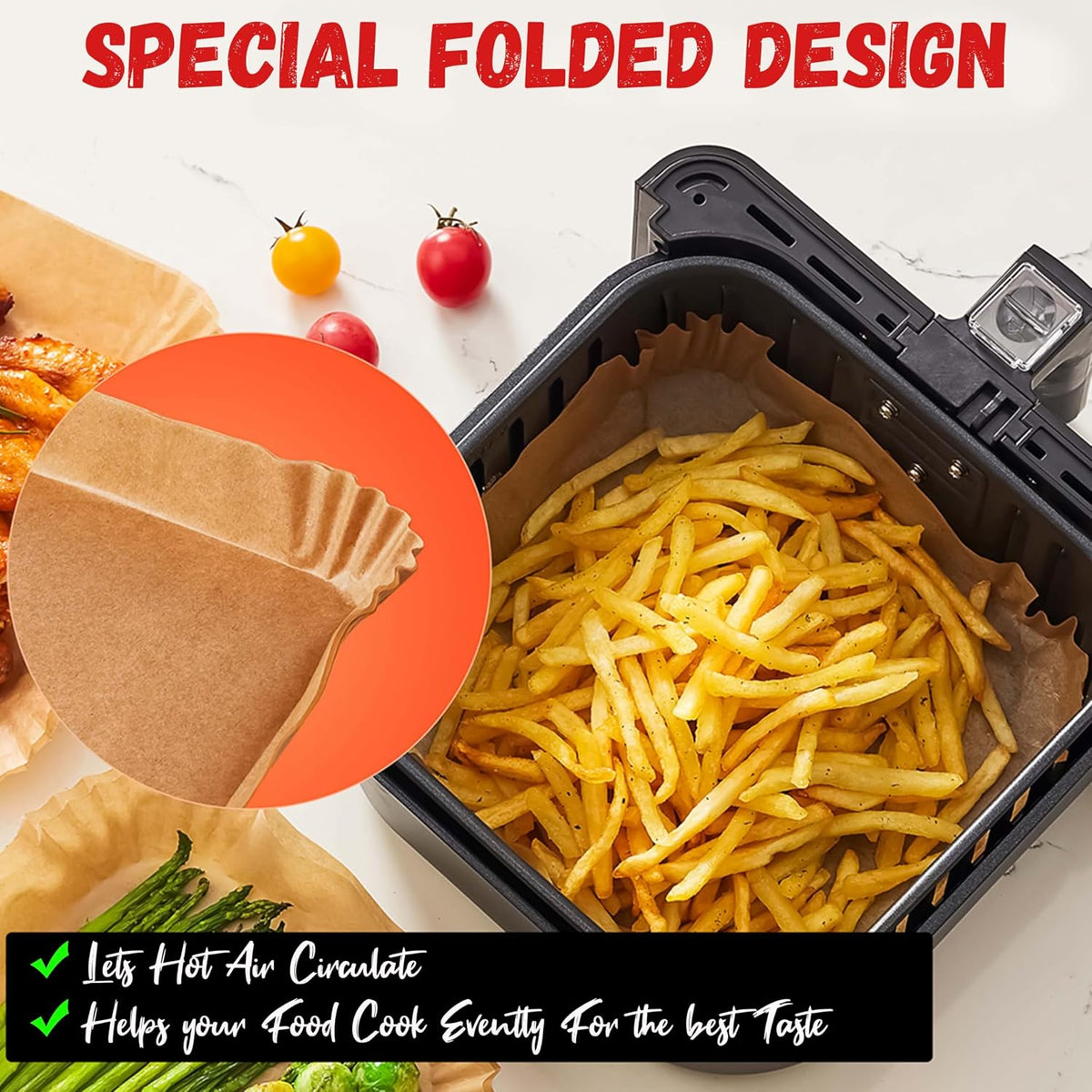 20cm Square Air Fryer Liners 40Pcs – view 8