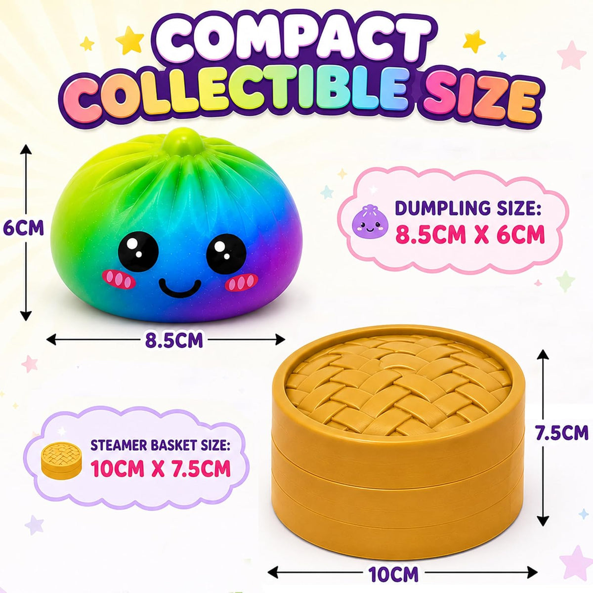 8.5cm Rainbow Dumpling Squishy Toy (Super Rare Silver Glitter) – view 2