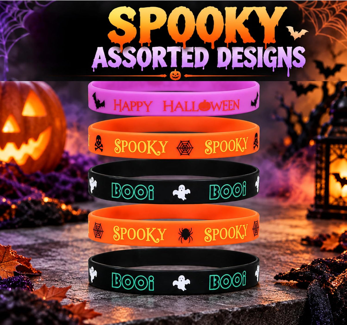 Halloween 5x Bracelets Set for Kids & Adults