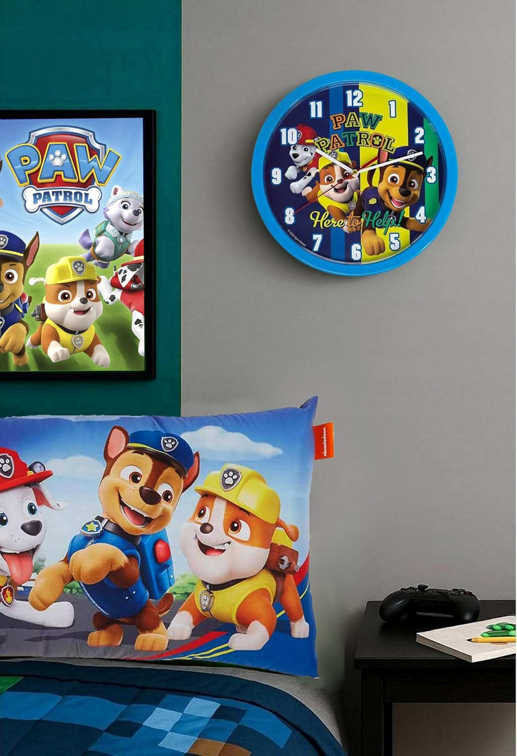 Children Modern Wall Clock Battery Operated, Wall Decor Gift for Kids