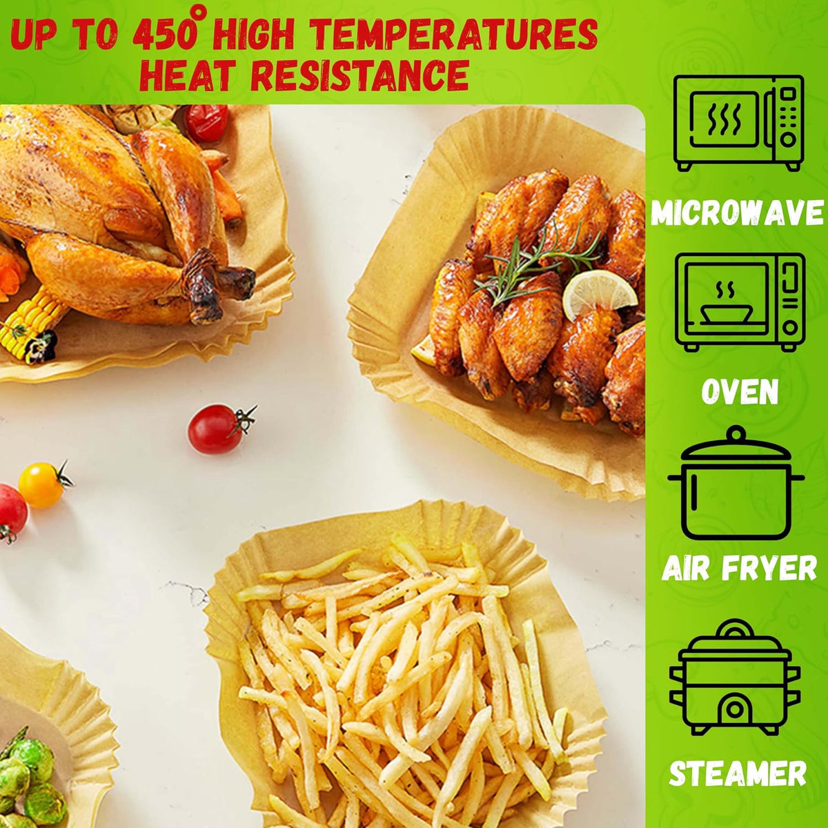 20cm Square Air Fryer Liners 40Pcs – view 3