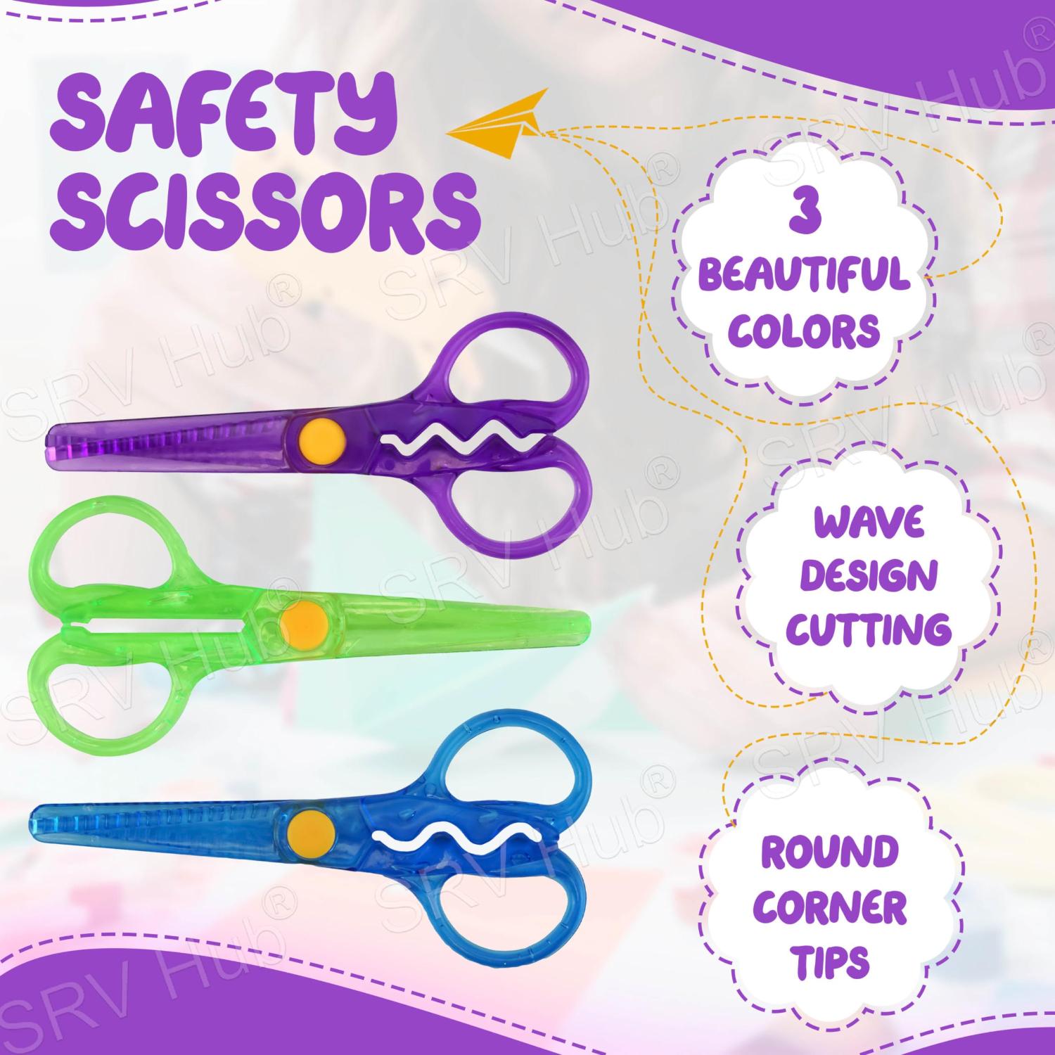 Kids Craft Scissors Safety & Decorative Scissor Set