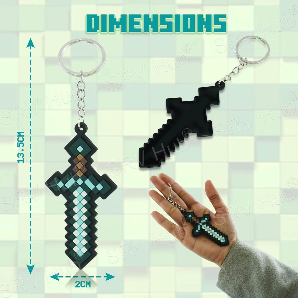 Sword Kids Licensed Soft PVC Minecraft Key Chain – view 3
