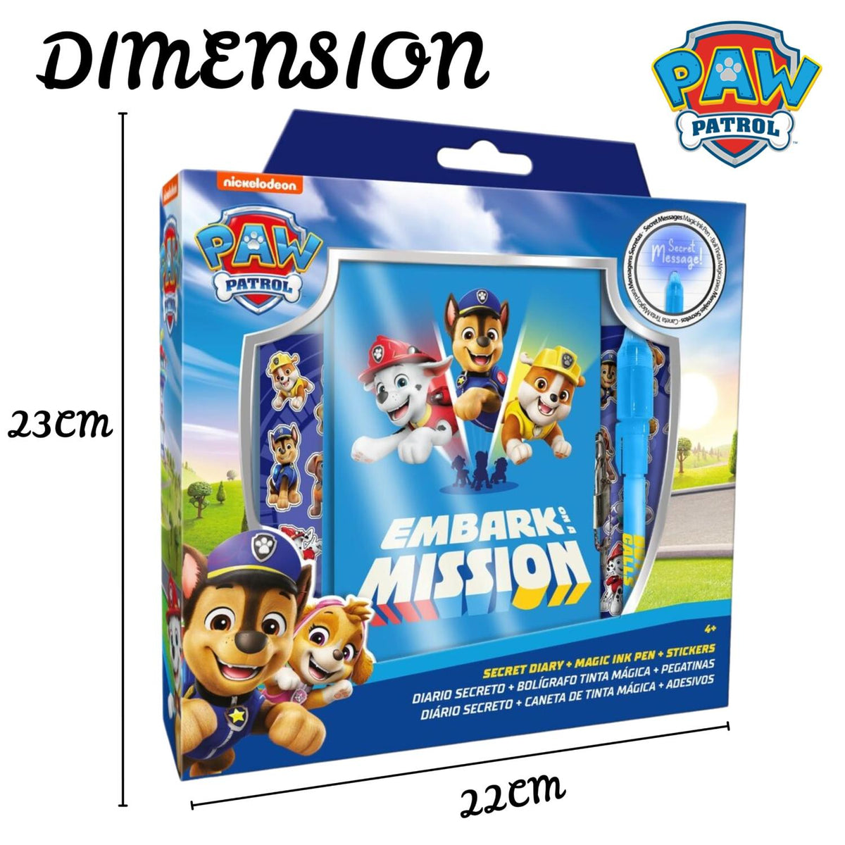 PAW Patrol Kids Licensed Secret Diary & Magic Ink Pen Stationery Set – view 9