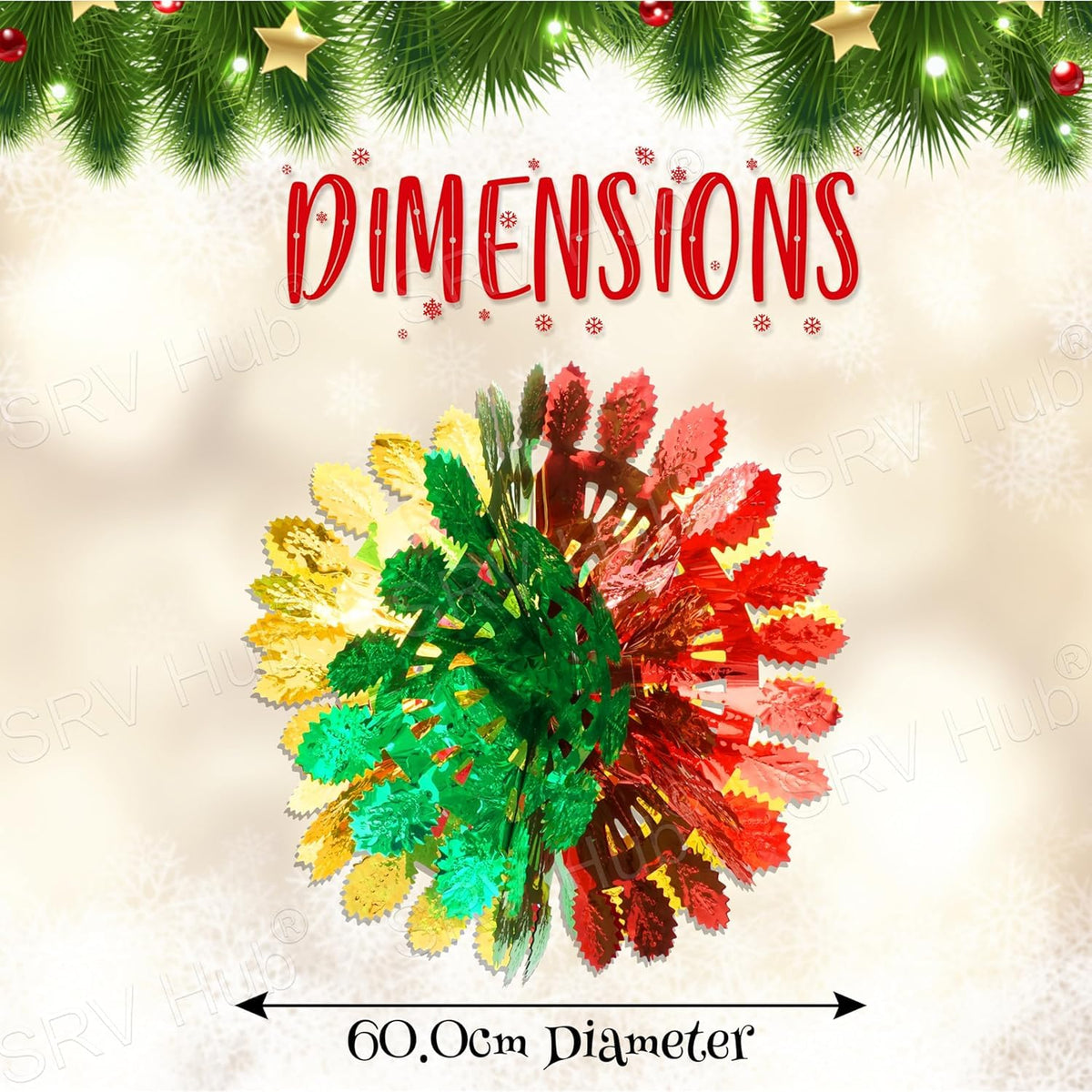 60cm Christmas Foil Hanging Decorations