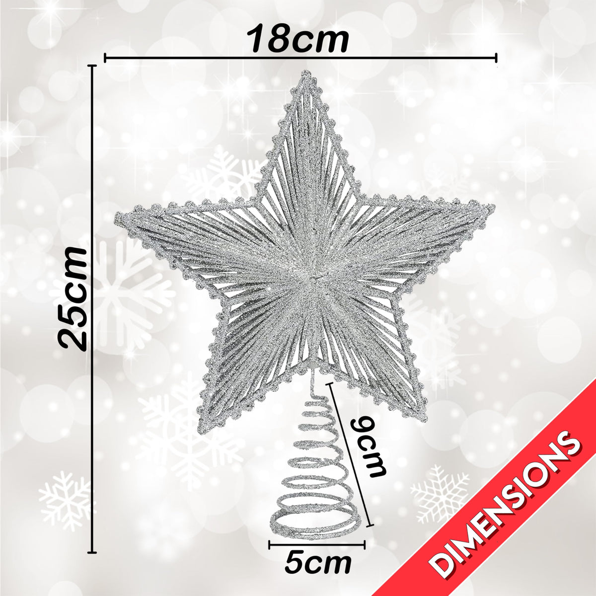Glitter Star Christmas Tree Topper
