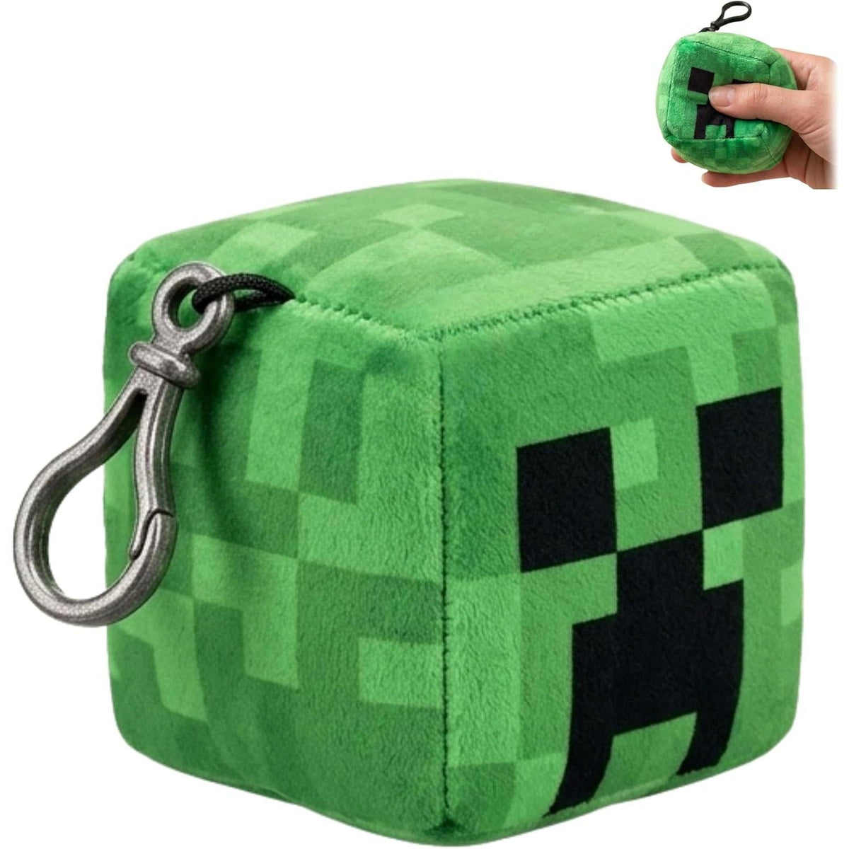 Minecraft Creeper Kids Licensed Minecraft Plush Cube Clip-On Keychain