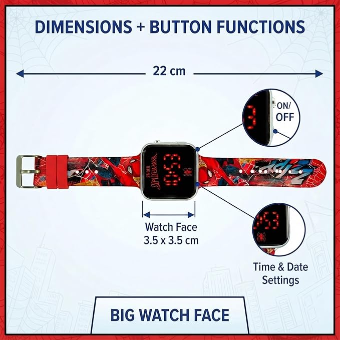 Spider-Man Kids Licensed LED Wrist Watch 3.5cm – view 2