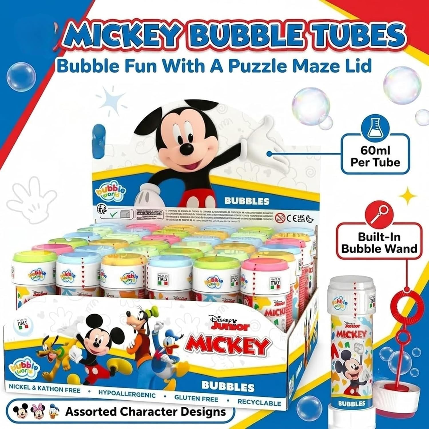 Mickey Mouse 12Pcs Bubble Tubes with Wand