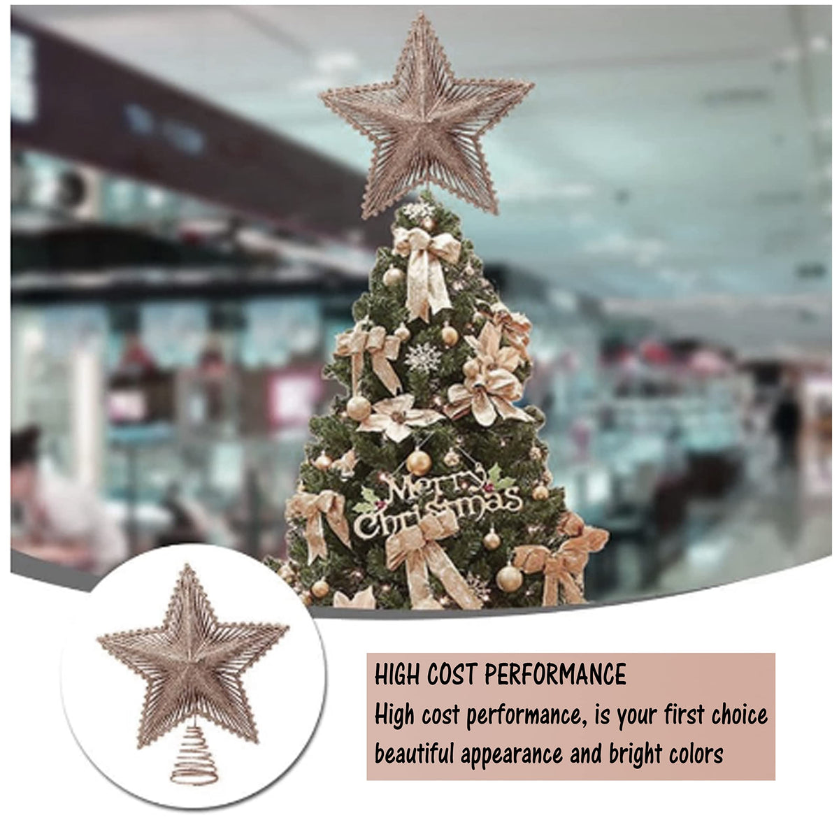 Glitter Star Christmas Tree Topper