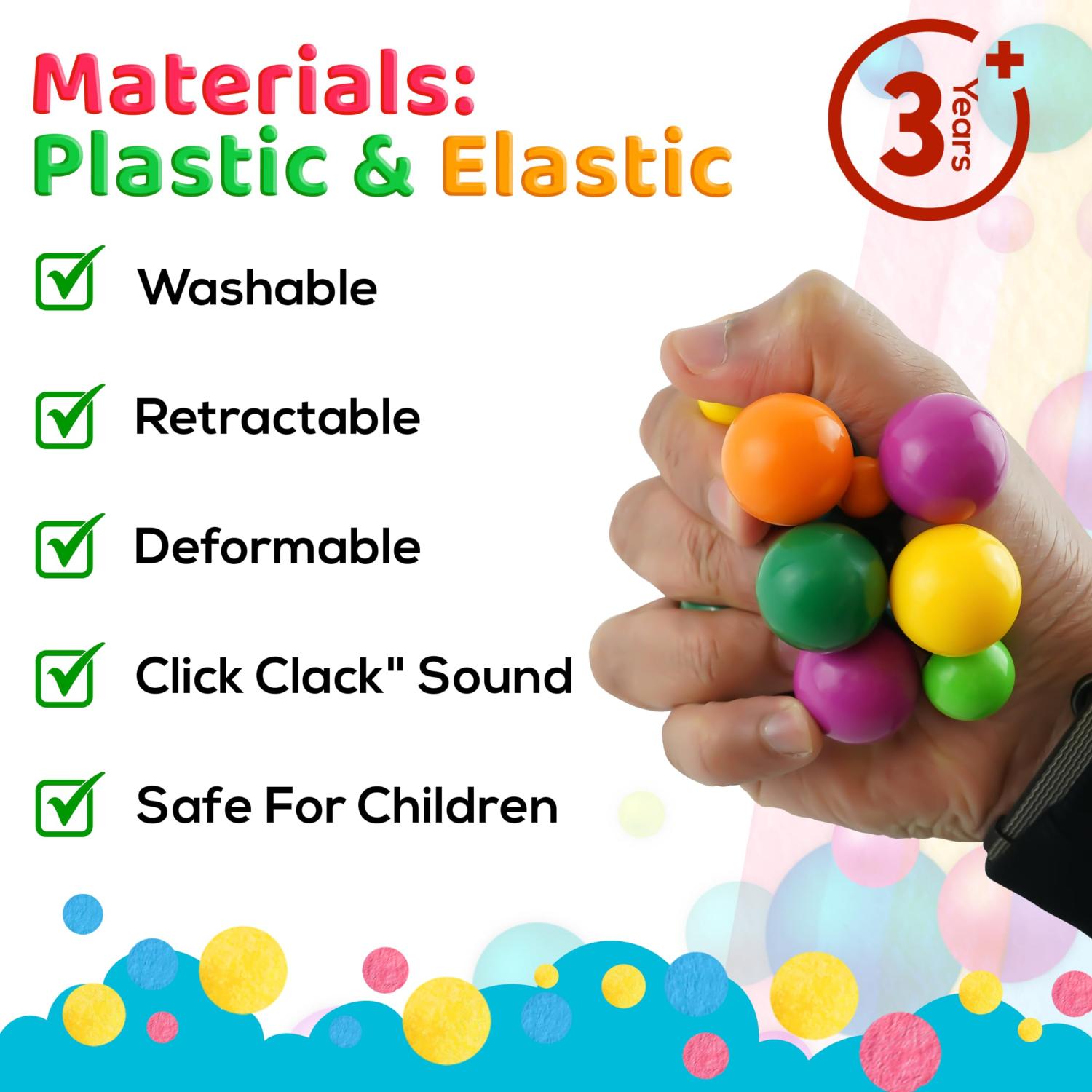 Rainbow Atom Fidget Ball - 7cm