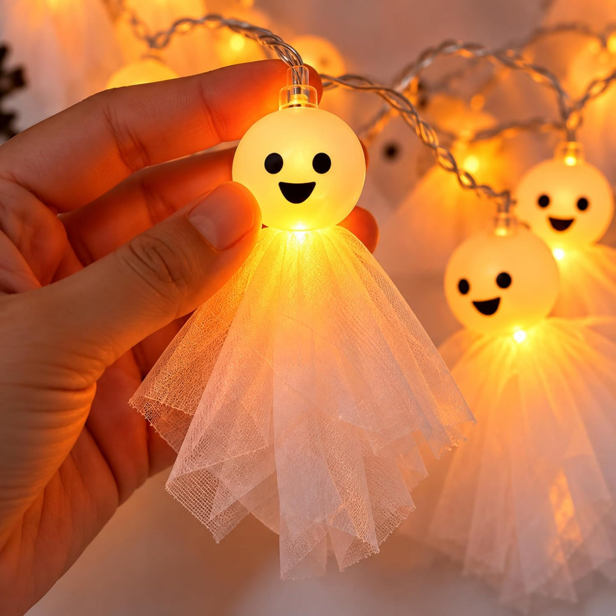 Halloween Spooky Ghost String Lights 2.8m - 10 LEDs