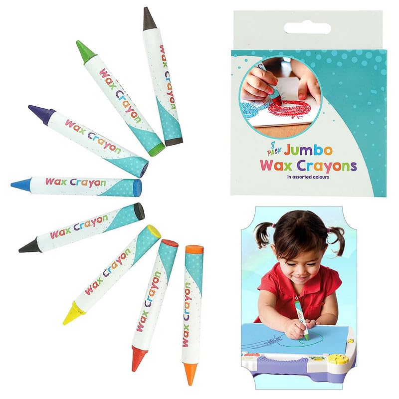 Washable & Easy Grip Jumbo Wax Crayons for Preschoolers