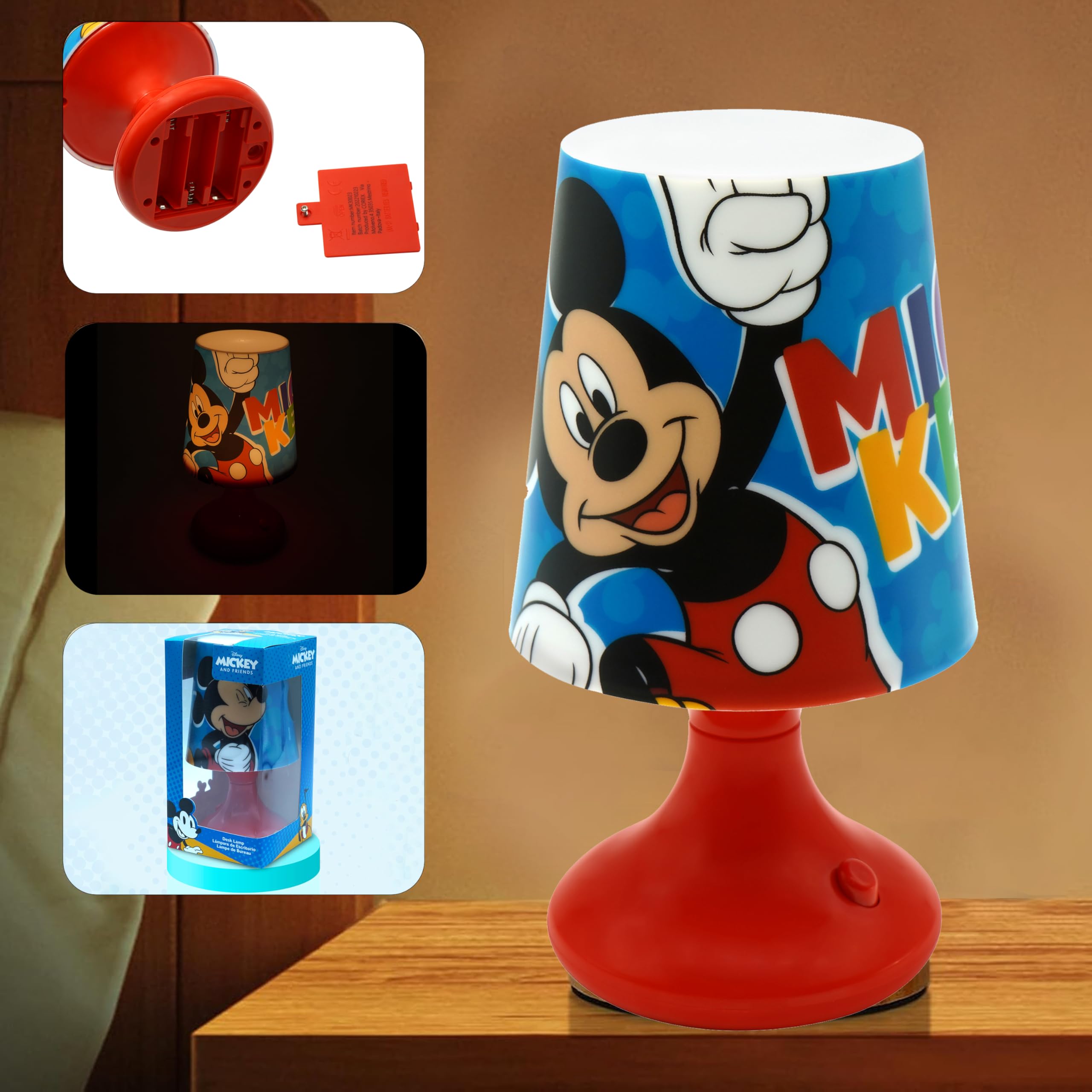Table Lamp Battery Powered Bedside Lamp for Kids