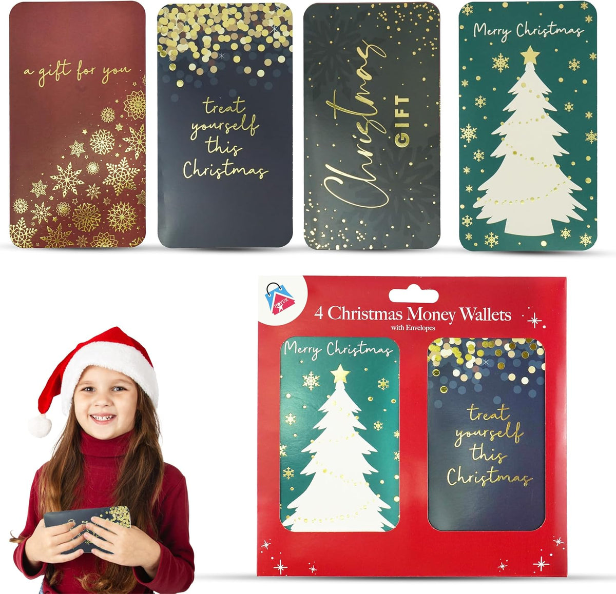 4Pcs Glamour Christmas Money Wallet 16cm