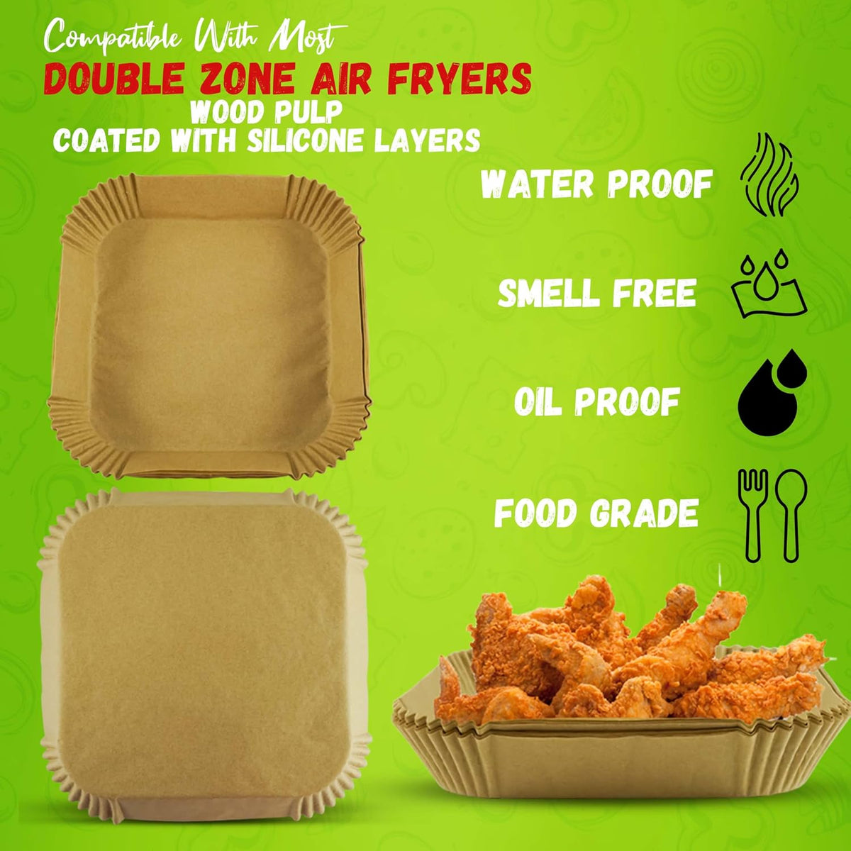 20cm Square Air Fryer Liners 40Pcs – view 5