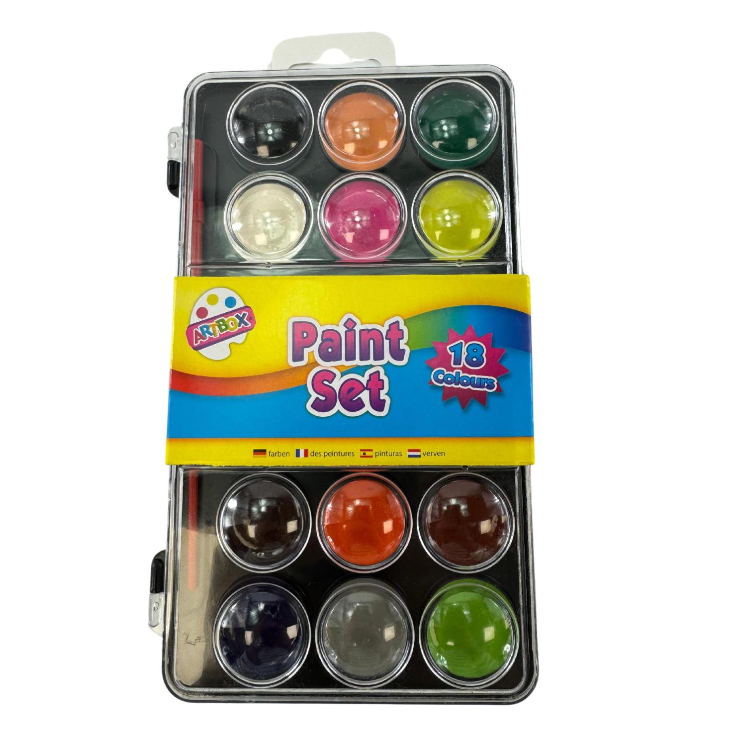 Watercolour Paint Set 18 Colours with Brush