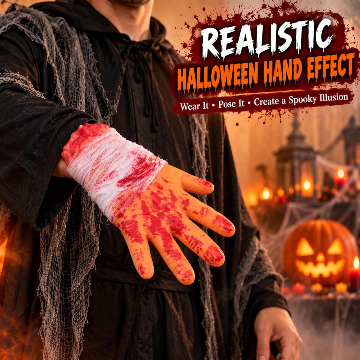 Halloween Bloodied Severed Hand Decorations 23cm