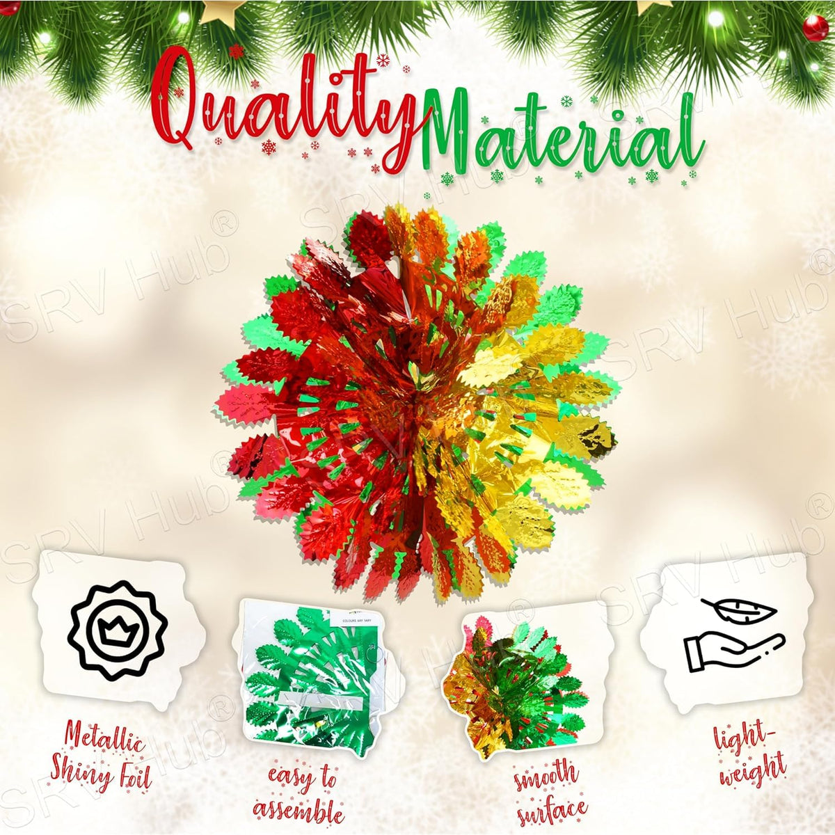 60cm Christmas Foil Hanging Decorations