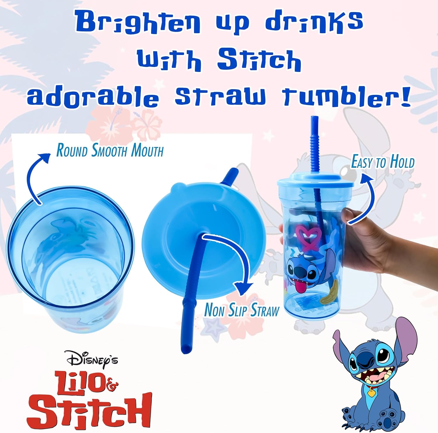 Kids Water Tumbler with Straw, 460ml