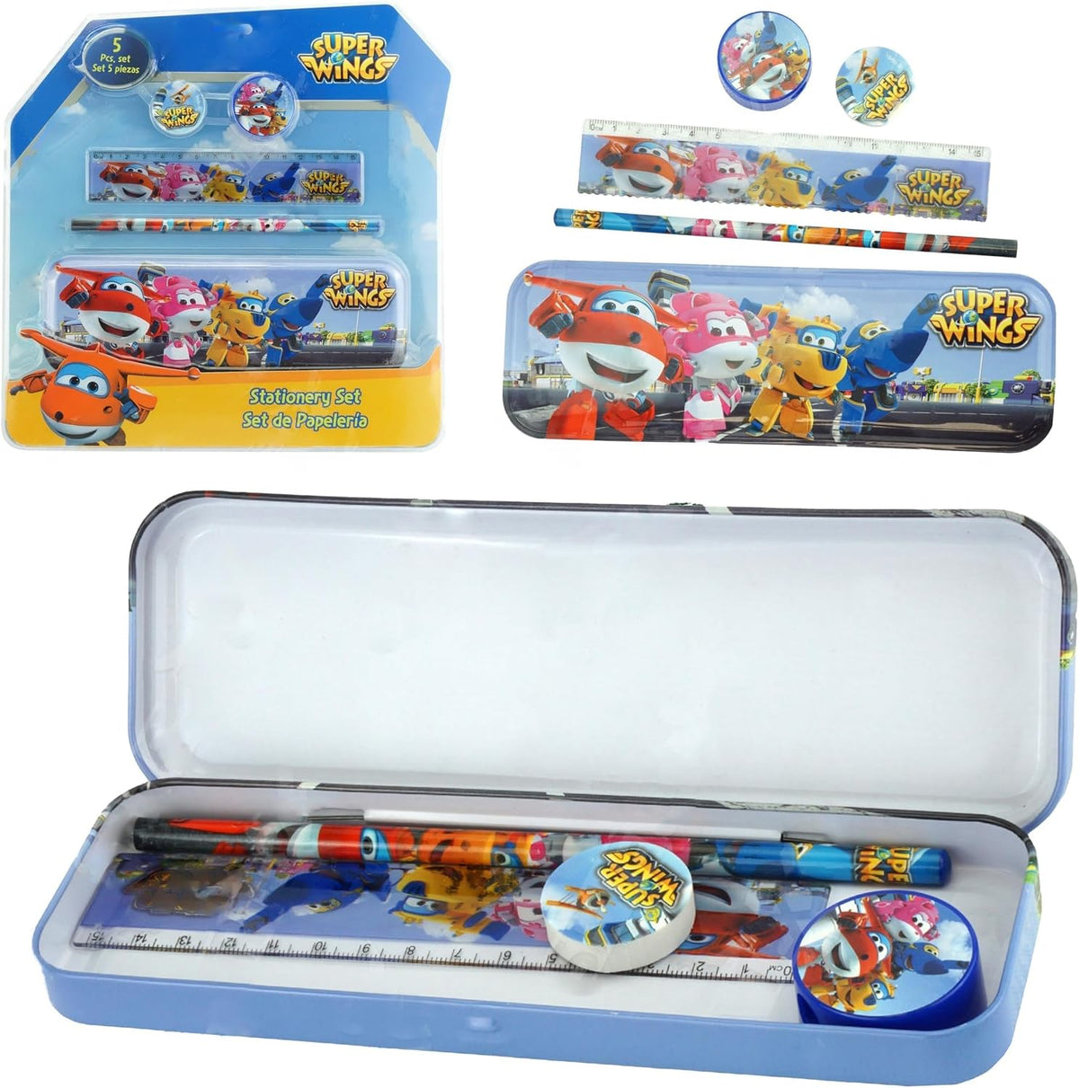 Super Wings Kids Licensed 5 Piece Stationery Set with Pencil Case – view 2