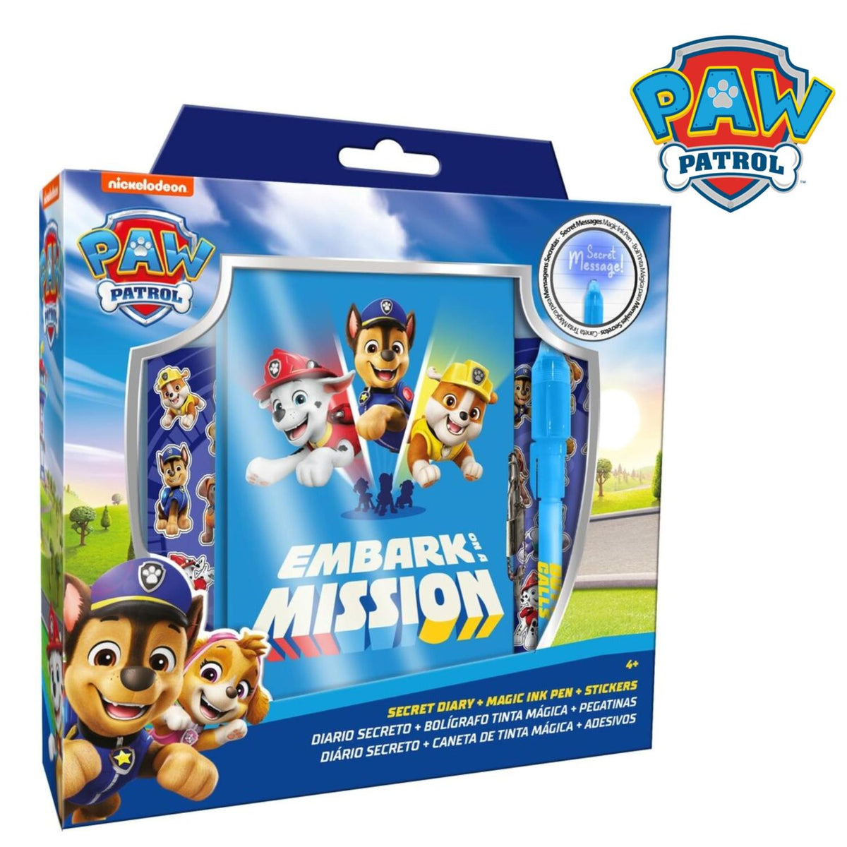 Paw Patrol Mission Kids Licensed Secret Diary & Magic Ink Pen Stationery Set – view 2