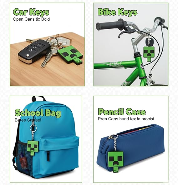 Creeper Keyring Kids Licensed Minecraft PVC Keyring - Random Design – view 5