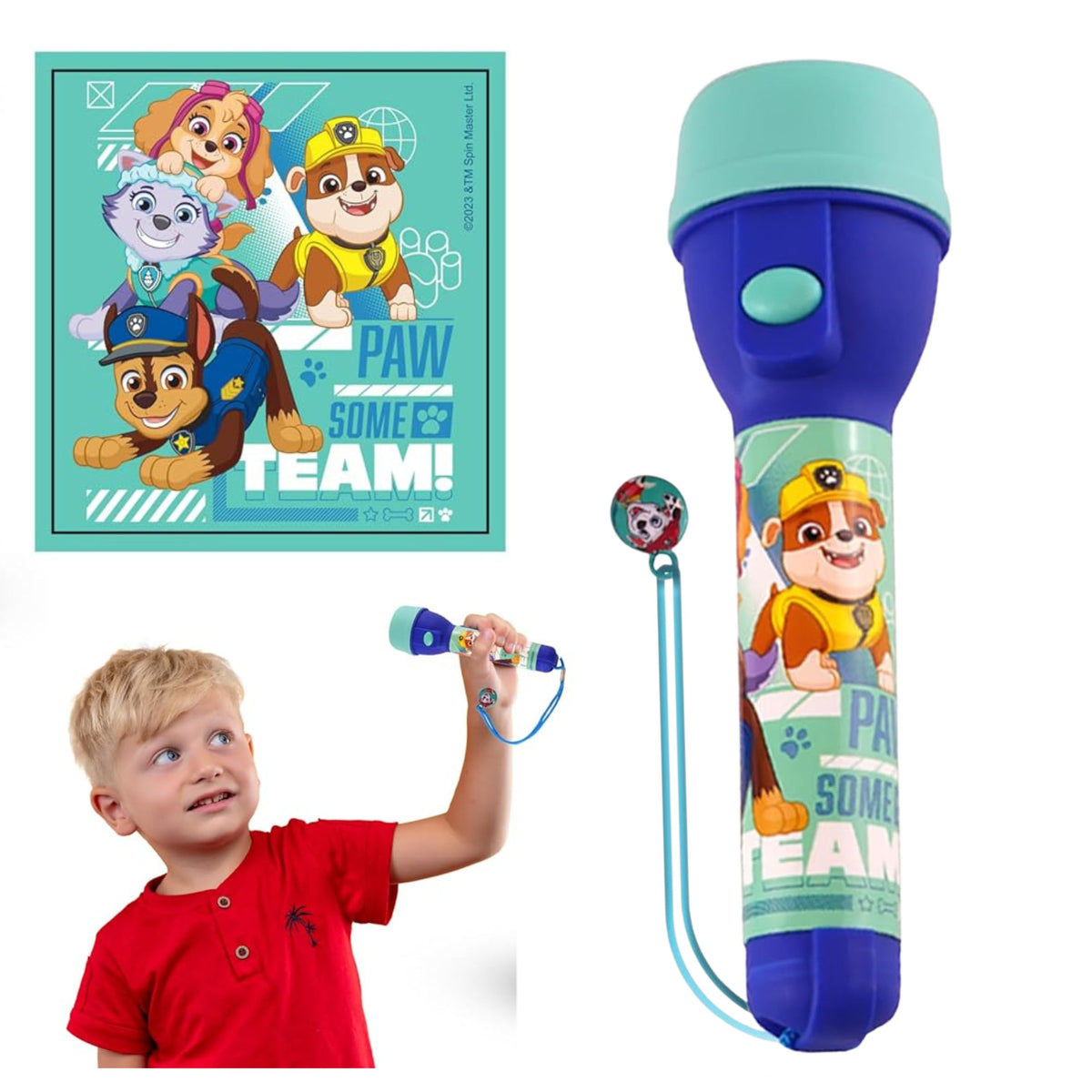PAW Patrol Kids Licensed LED Torch with Lanyard – Blue