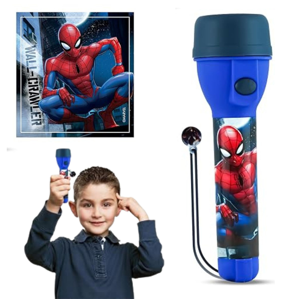 Spider-Man Kids Licensed LED Torch with Lanyard