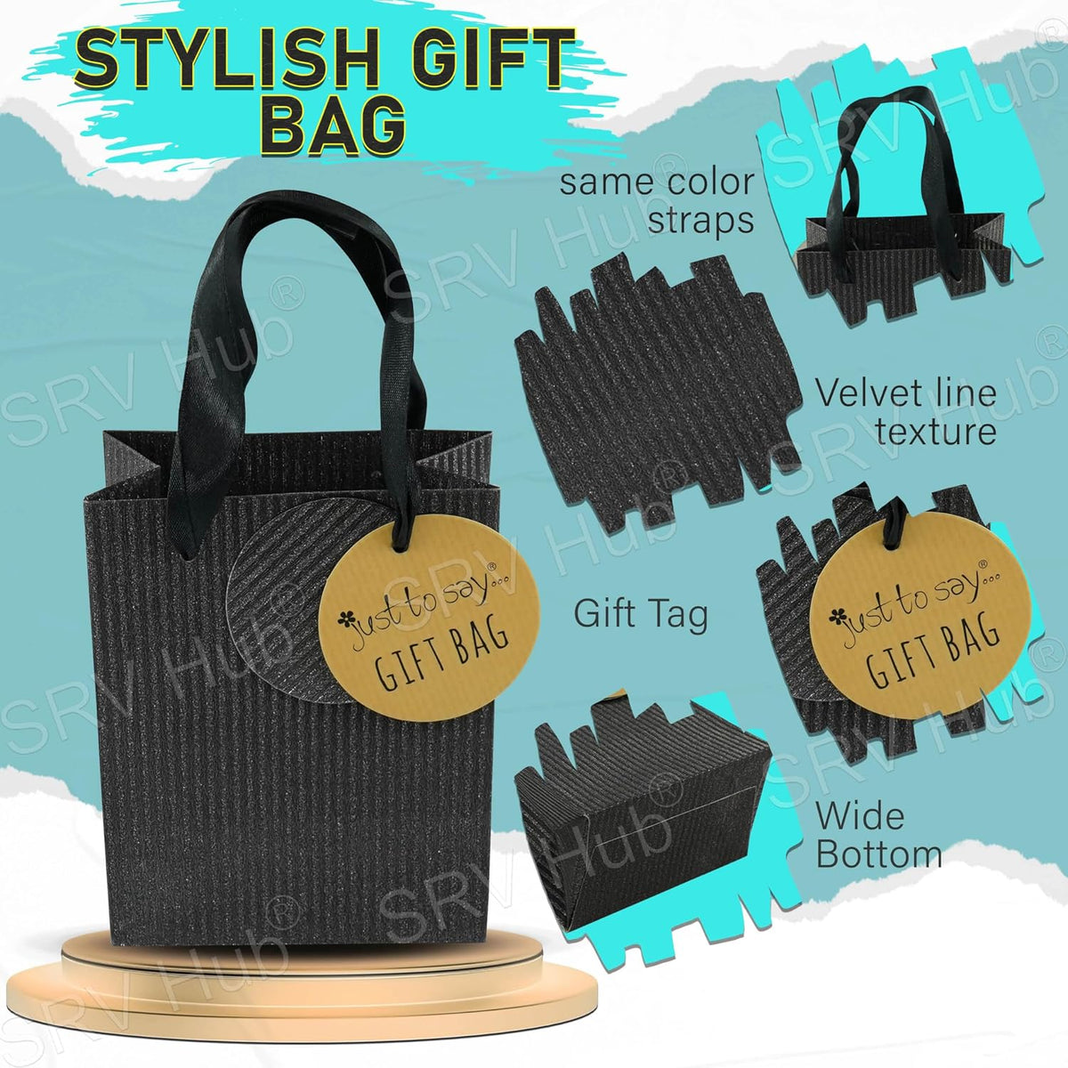 14cm Small Glittery Gift Bag with Handles