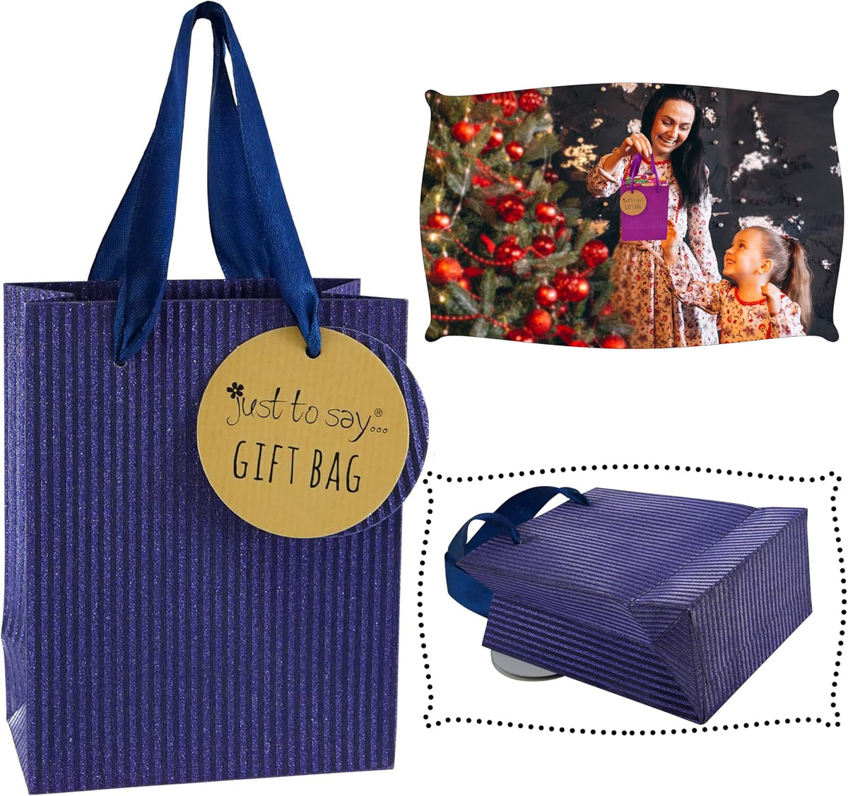 14cm Small Glittery Gift Bag with Handles