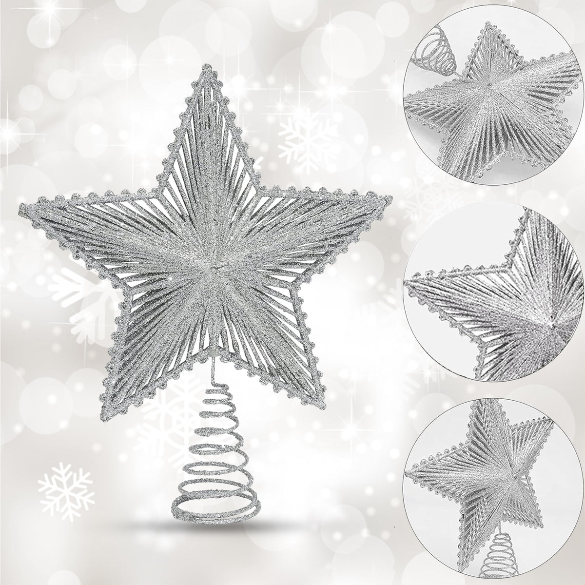 Glitter Star Christmas Tree Topper